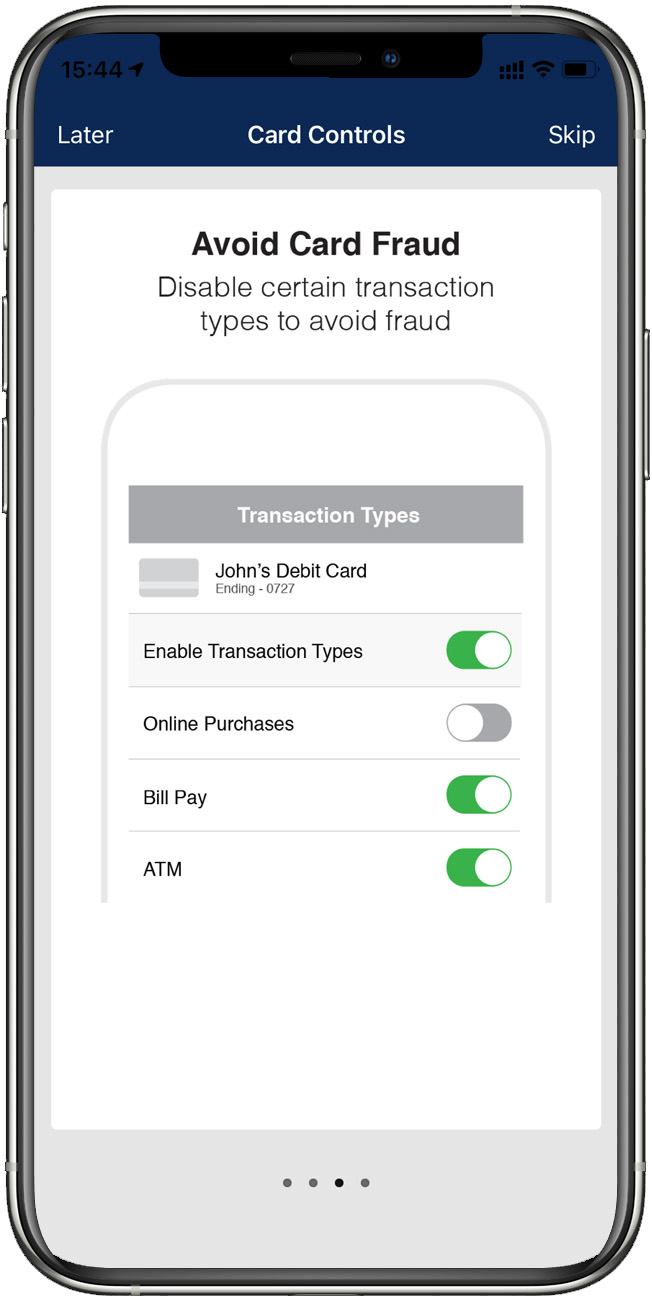 iphone debit card controls