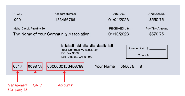 hoa payment sample register